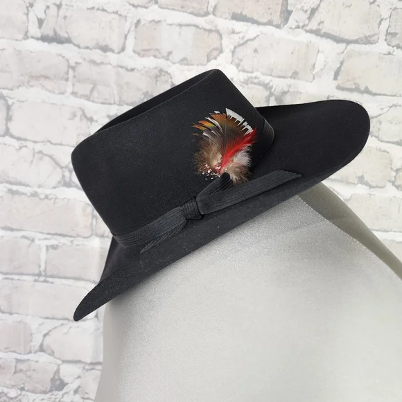 Akbura Snowy River Cowboy Hat Pure Fur Felt Size 56 Black Australia - Picture 2 of 10